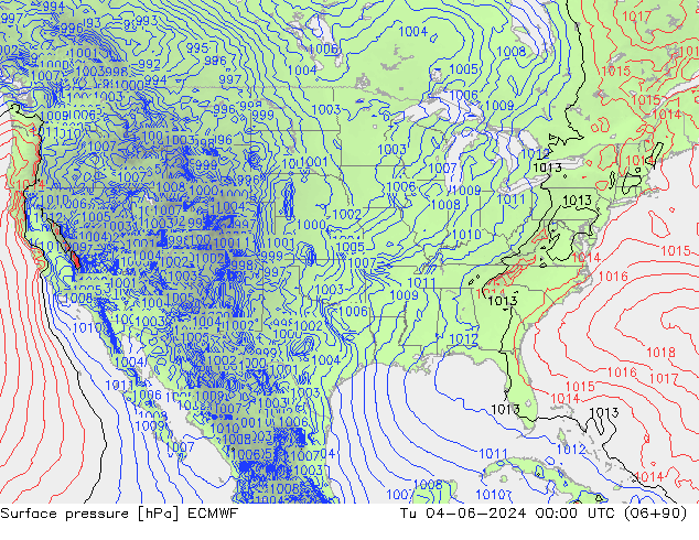 ciśnienie ECMWF wto. 04.06.2024 00 UTC