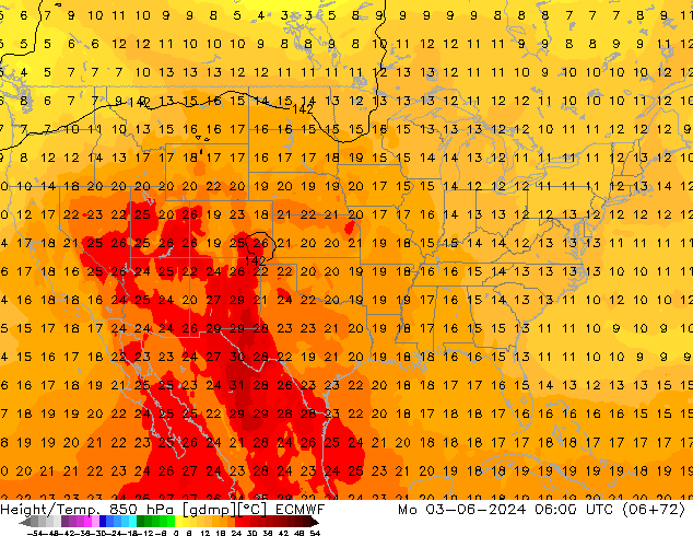 Z500/Rain (+SLP)/Z850 ECMWF Po 03.06.2024 06 UTC