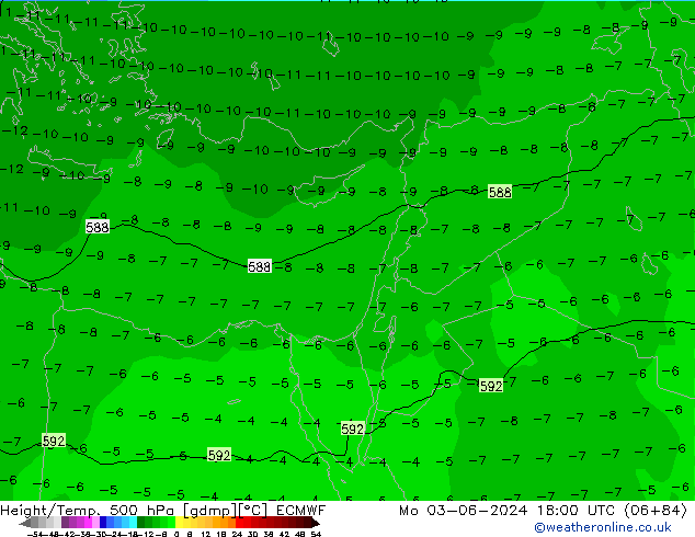 Z500/Rain (+SLP)/Z850 ECMWF lun 03.06.2024 18 UTC