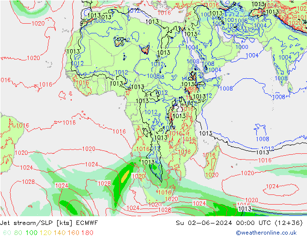 Courant-jet ECMWF dim 02.06.2024 00 UTC