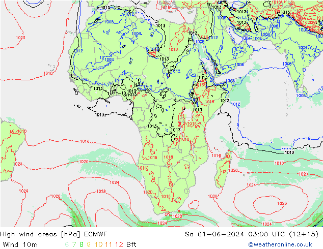 High wind areas ECMWF sáb 01.06.2024 03 UTC