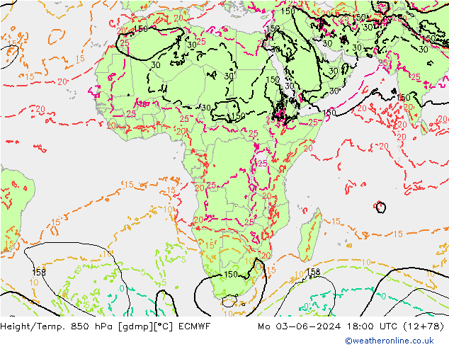 Z500/Rain (+SLP)/Z850 ECMWF Mo 03.06.2024 18 UTC