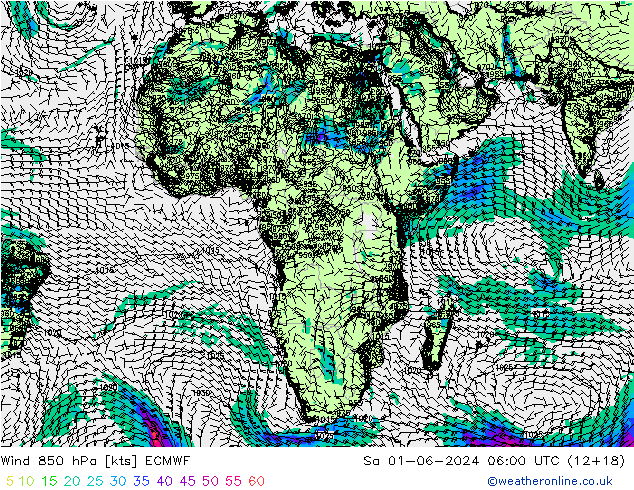 Wind 850 hPa ECMWF Sa 01.06.2024 06 UTC