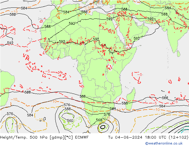 Z500/Rain (+SLP)/Z850 ECMWF mar 04.06.2024 18 UTC