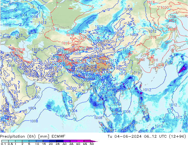 Z500/Rain (+SLP)/Z850 ECMWF mar 04.06.2024 12 UTC