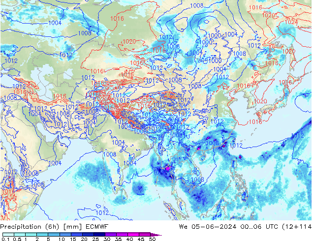 Z500/Regen(+SLP)/Z850 ECMWF wo 05.06.2024 06 UTC