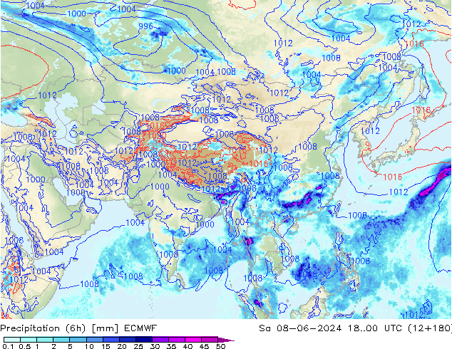 Z500/Rain (+SLP)/Z850 ECMWF Sa 08.06.2024 00 UTC