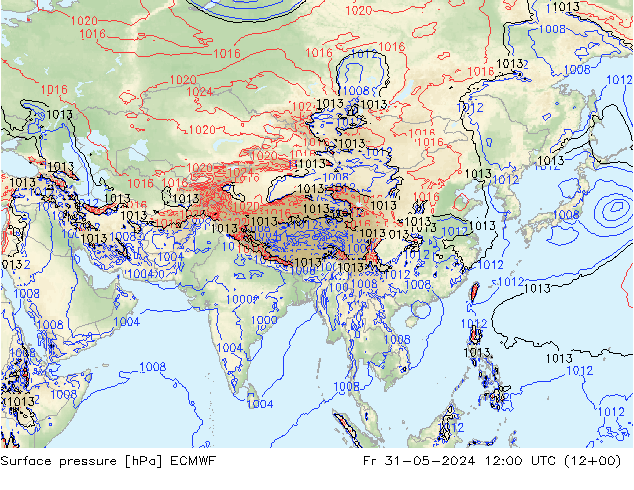 Yer basıncı ECMWF Cu 31.05.2024 12 UTC