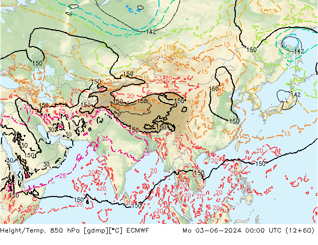 Z500/Rain (+SLP)/Z850 ECMWF Seg 03.06.2024 00 UTC