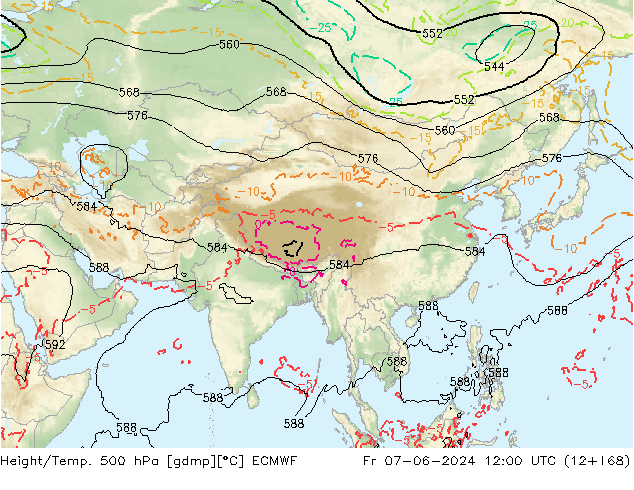 Z500/Rain (+SLP)/Z850 ECMWF пт 07.06.2024 12 UTC