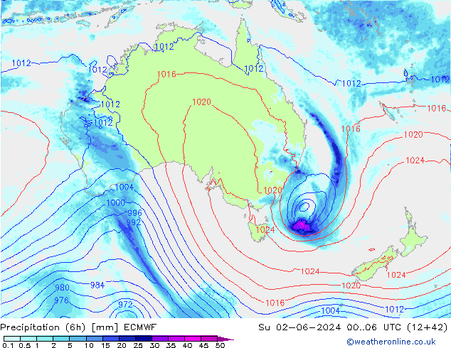 Z500/Rain (+SLP)/Z850 ECMWF dom 02.06.2024 06 UTC