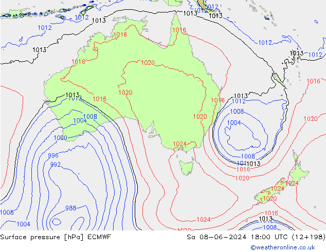 Yer basıncı ECMWF Cts 08.06.2024 18 UTC