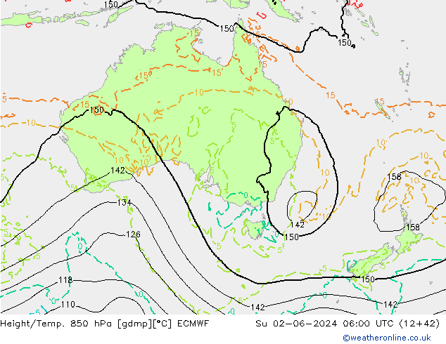 Z500/Rain (+SLP)/Z850 ECMWF dom 02.06.2024 06 UTC