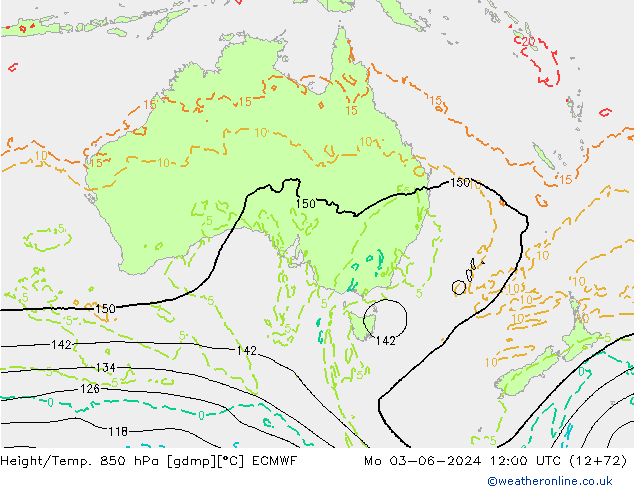 Z500/Rain (+SLP)/Z850 ECMWF Mo 03.06.2024 12 UTC