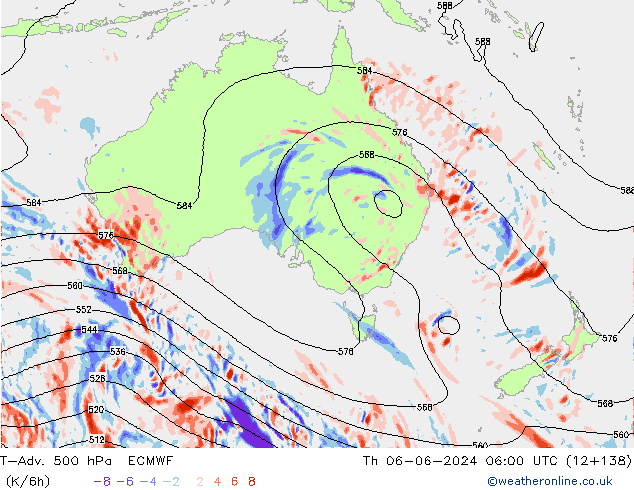 T-Adv. 500 hPa ECMWF Th 06.06.2024 06 UTC