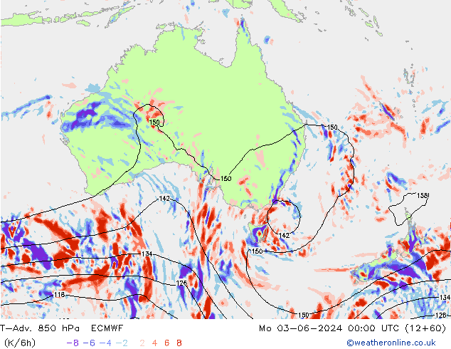 T-Adv. 850 hPa ECMWF Seg 03.06.2024 00 UTC