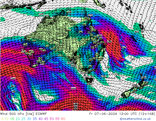 Wind 500 hPa ECMWF vr 07.06.2024 12 UTC