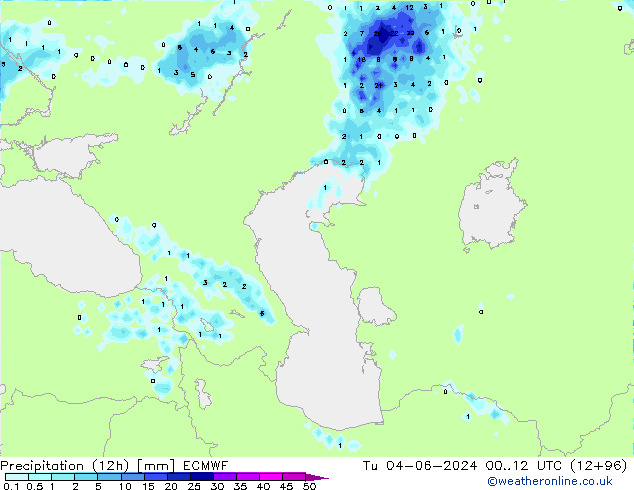 Yağış (12h) ECMWF Sa 04.06.2024 12 UTC