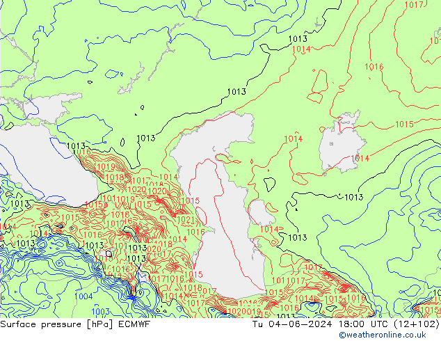 Presión superficial ECMWF mar 04.06.2024 18 UTC