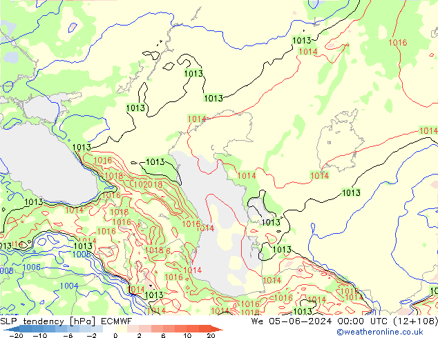 Drucktendenz ECMWF Mi 05.06.2024 00 UTC