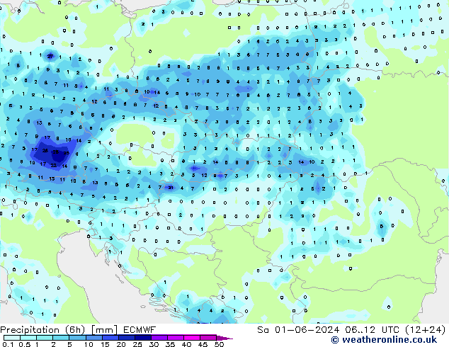 Z500/Rain (+SLP)/Z850 ECMWF sab 01.06.2024 12 UTC