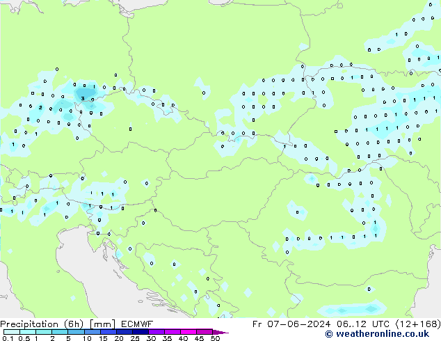 Z500/Rain (+SLP)/Z850 ECMWF ven 07.06.2024 12 UTC