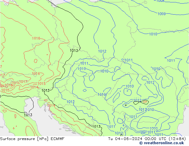 Presión superficial ECMWF mar 04.06.2024 00 UTC