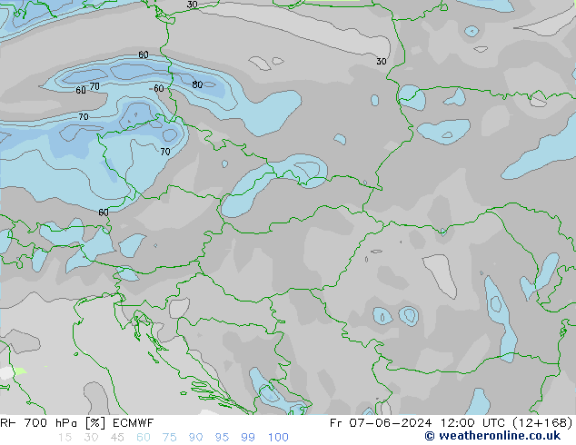 RH 700 hPa ECMWF pt. 07.06.2024 12 UTC