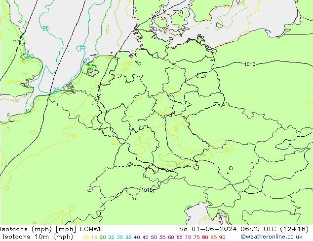 Isotachs (mph) ECMWF Sa 01.06.2024 06 UTC