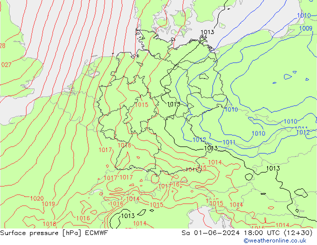 Yer basıncı ECMWF Cts 01.06.2024 18 UTC