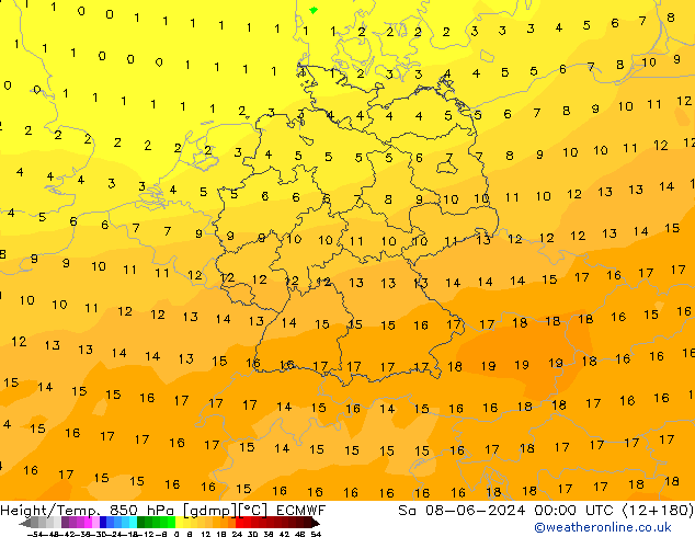 Z500/Rain (+SLP)/Z850 ECMWF Sa 08.06.2024 00 UTC