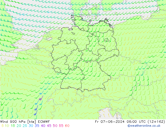 Vent 900 hPa ECMWF ven 07.06.2024 06 UTC