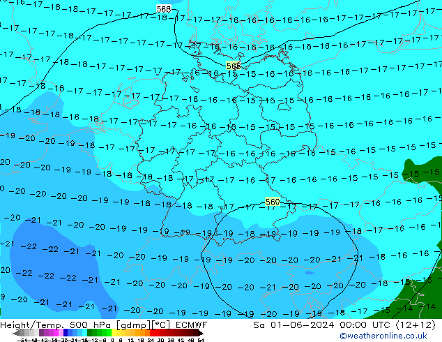 Z500/Rain (+SLP)/Z850 ECMWF sab 01.06.2024 00 UTC