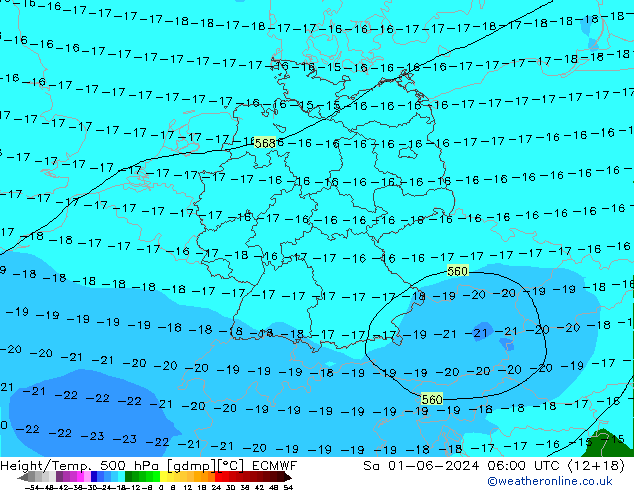 Z500/Rain (+SLP)/Z850 ECMWF Sa 01.06.2024 06 UTC