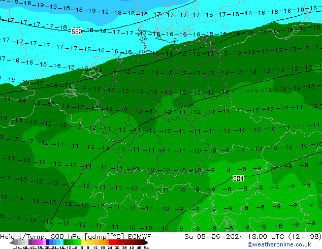 Z500/Rain (+SLP)/Z850 ECMWF so. 08.06.2024 18 UTC