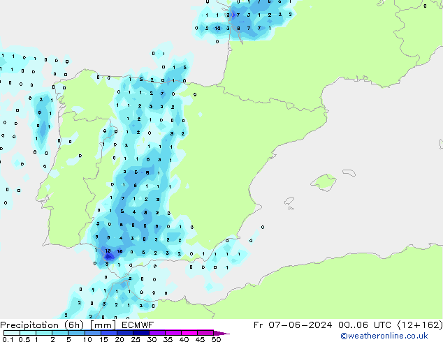 Z500/Rain (+SLP)/Z850 ECMWF ven 07.06.2024 06 UTC