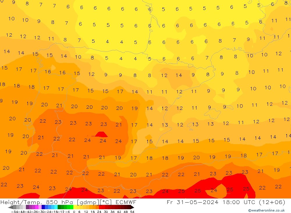 Z500/Rain (+SLP)/Z850 ECMWF Fr 31.05.2024 18 UTC