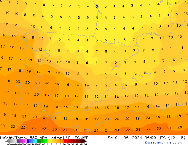 Z500/Yağmur (+YB)/Z850 ECMWF Cts 01.06.2024 06 UTC