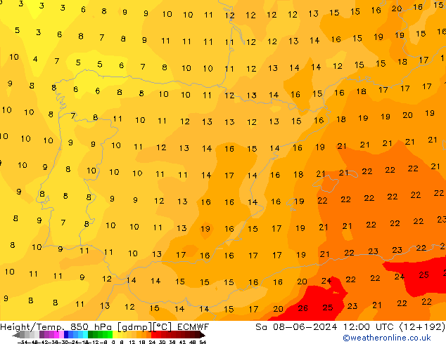 Z500/Rain (+SLP)/Z850 ECMWF Sa 08.06.2024 12 UTC