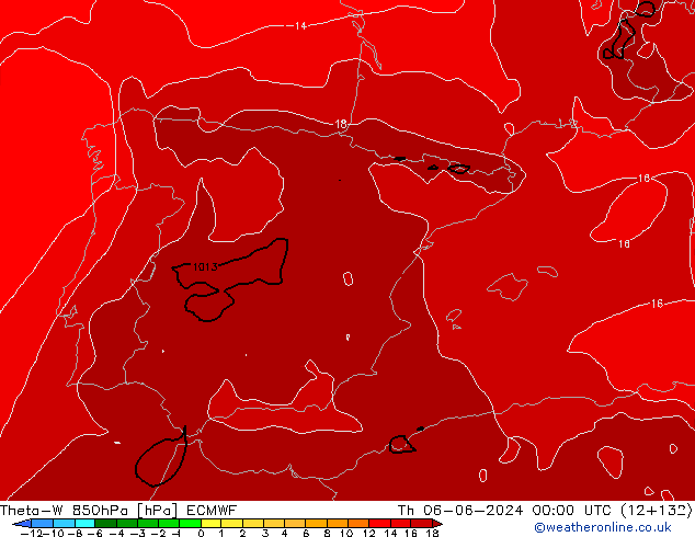 Theta-W 850hPa ECMWF Do 06.06.2024 00 UTC