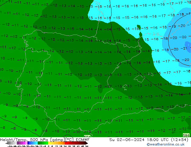 Z500/Rain (+SLP)/Z850 ECMWF Su 02.06.2024 18 UTC