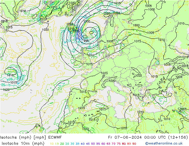 Isotachs (mph) ECMWF Sex 07.06.2024 00 UTC