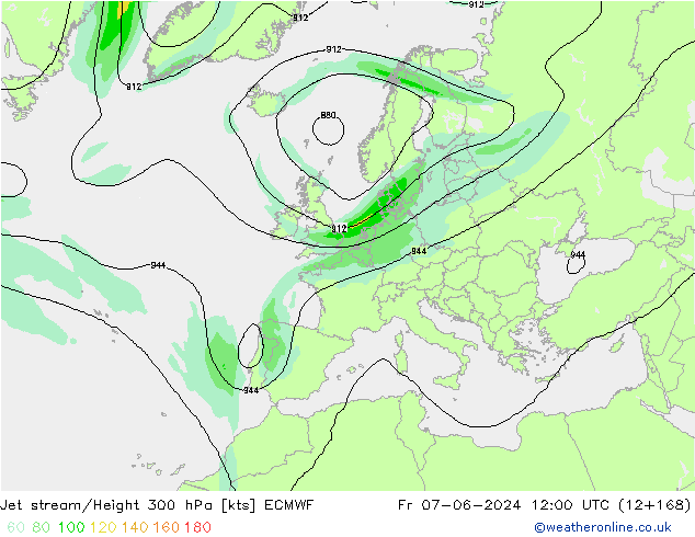 Prąd strumieniowy ECMWF pt. 07.06.2024 12 UTC