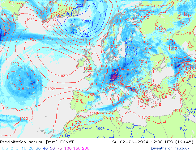 Précipitation accum. ECMWF dim 02.06.2024 12 UTC