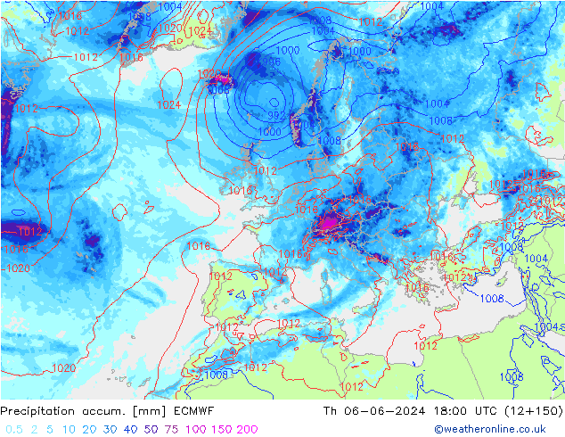 Precipitation accum. ECMWF  06.06.2024 18 UTC