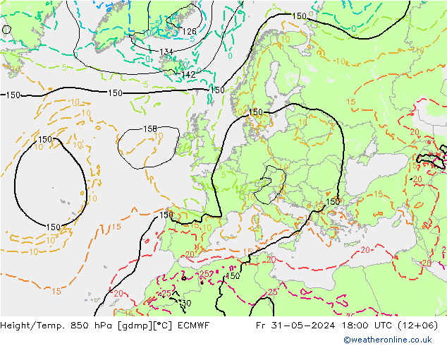 Z500/Rain (+SLP)/Z850 ECMWF vie 31.05.2024 18 UTC
