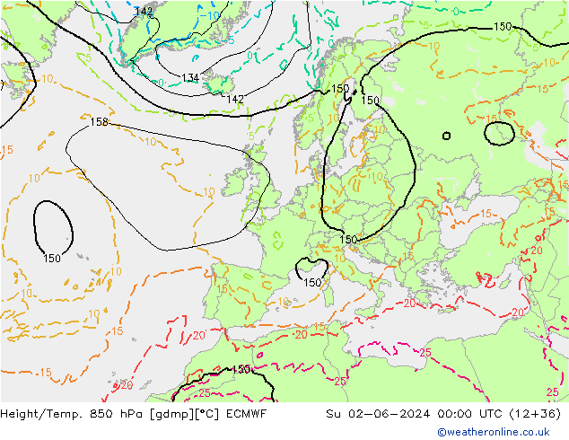 Z500/Rain (+SLP)/Z850 ECMWF dim 02.06.2024 00 UTC