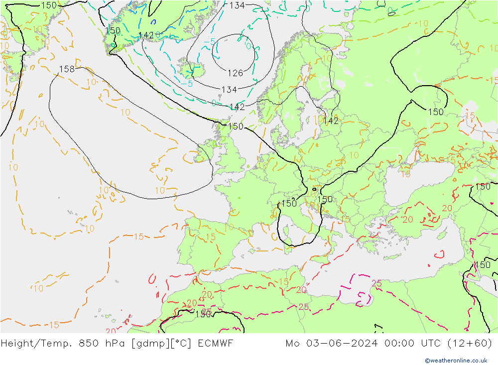 Z500/Rain (+SLP)/Z850 ECMWF lun 03.06.2024 00 UTC