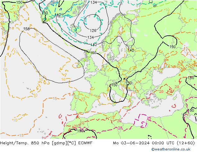 Z500/Rain (+SLP)/Z850 ECMWF lun 03.06.2024 00 UTC