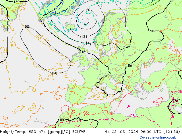 Z500/Rain (+SLP)/Z850 ECMWF Mo 03.06.2024 06 UTC